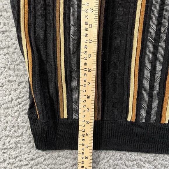 STEVE HARVEY CELEBRITY EDITION 1/4 ZIP RAYON BLEND SWEATER 2XL DEEP STRIPE MOCK - Picture 10 of 13